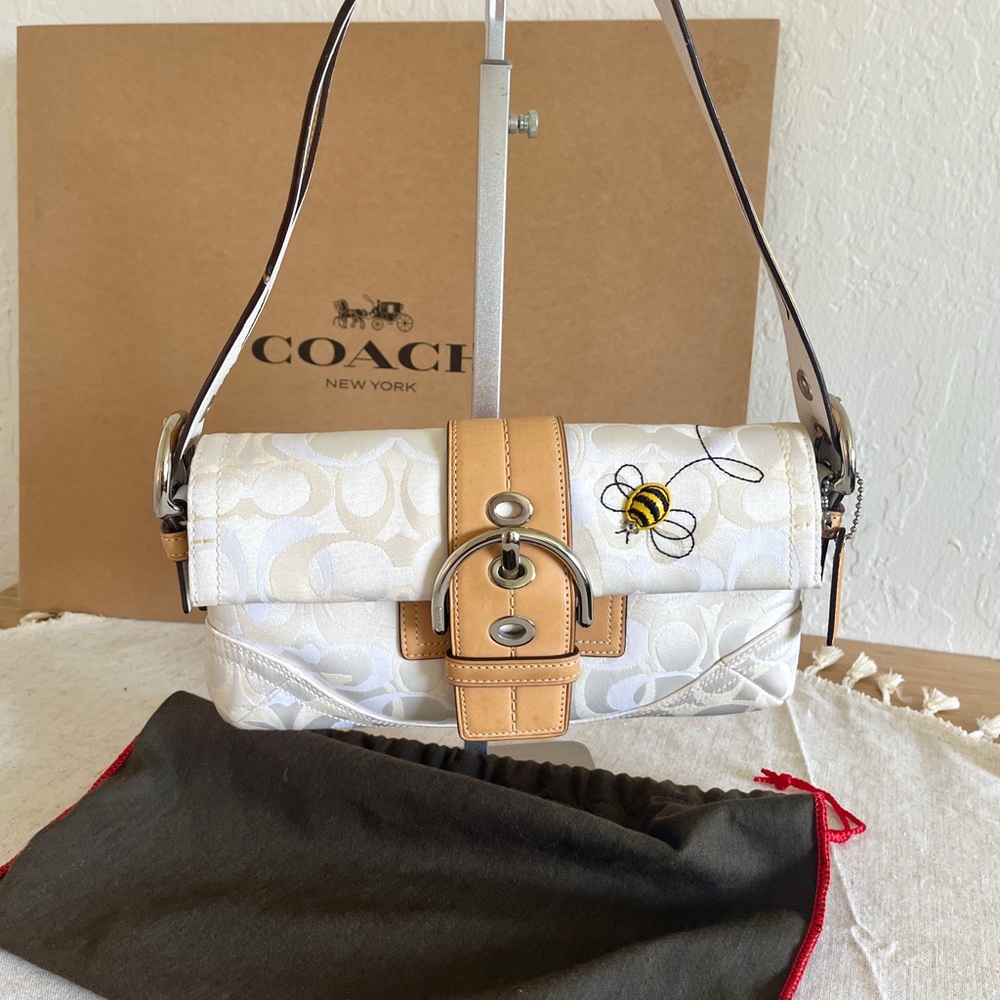 Rare Coach Optic Bumble Bee Soho Flap Shoulder Bag 1555